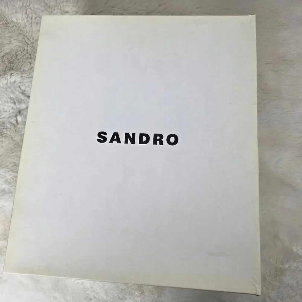 NEW Sandro Paris Black Leather Chelsea Boots Chunky Lug Sole Square Toe EU 37 - Picture 16 of 16